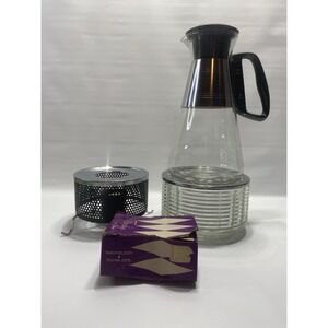 6 Cup Vintage Pyrex Silex Coffee Maker with 2  Coffee Warmers 1955